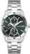 Guess Velocity GW1061G1 Herenhorloge, Analoog, Roestvrij Staal, 43mm, Zilverkleurig/Groen