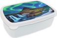 MuchoWow Boîte à pain - Blanc - Lunchbox - Noorderlicht - 18x12x6 cm - Sans BPA