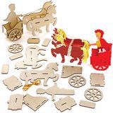 Baker Ross FE450 Sets Met Houten Romeinse Strijdwagen - Set van 2, houten knutselsets voor kinderen om te versieren en te laten zien, educatieve activiteit voor kinderen