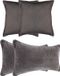 Atmosphera Bank/sierkussens Sophia - set 4x - Donkergrijs - polyester - met rits