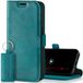 SURAZO Leren klaphoesje met magneetsluiting voor Samsung Galaxy M54, met kaartsleuf, RFID-bescherming (turquoise)