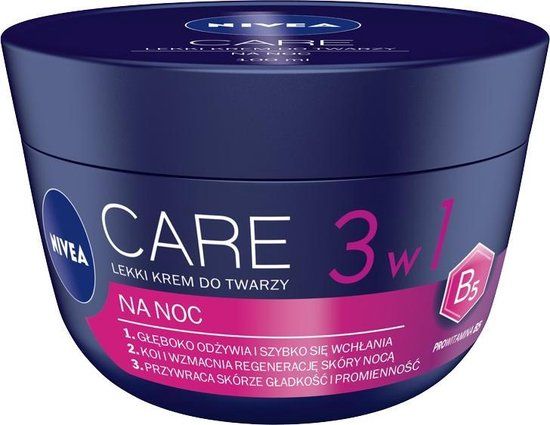 Nivea Care 3-in-1 Light Face Cream for Night - 100ml