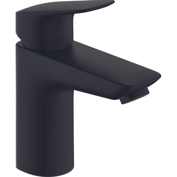 Hansgrohe Logis wastafelkraan 100 met metalen trekwaste m.zwart 71171670