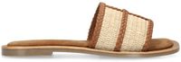 Sacha - Femme - Pantoufles en raffia cognac - Taille 42