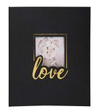 Exacompta - ref. 16506E - 1 Boekgebonden fotoalbum LOVE - 60 zwarte pagina's - Formaat 29x32cm - zwarte gekorrelde papieren omslag met opdruk LOVE in rosé goud - 300 foto's
