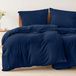 TRANKIELO® - Housse de couette 4 pièces 135x200 cm - Bleu foncé - Microfibre - certifié - Confortable et facile d'entretien