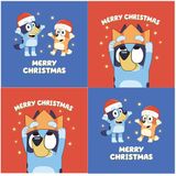 Officiële Bluey Officiële kerstkaart pakket, 12 kaarten, 2 verschillende ontwerpen, BLXB2