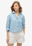 Superdry Casual boyfriend overhemd van linnen - Dames - Sea blue chambray