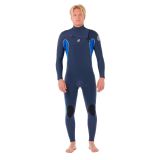Rip Curl Dawn Patrol 3/2 Mm Combinaison Néoprène Manches Longues Fermeture Éclair Poitrine Bleu L Homme