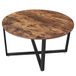 VASAGLE Ronde salontafel - diameter 88 cm - salontafel met stabiel ijzeren frame - industrieel design - vintage donkerbruin