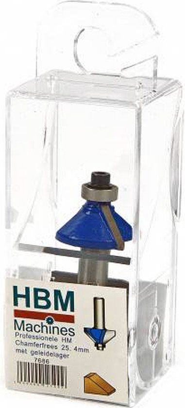 HBM Lemato Professionele HM Afkantfrees 25,4 mm. Met Geleidelager