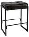 Tabouret de bar Selle en similicuir - Hauteur d'assise 66 cm - Assise rembourrée - Cadre en métal - Repose-pieds - Noir
