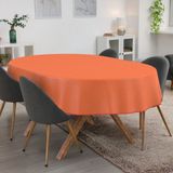 ANRO Tafelkleed Oranje linnenlook Ovaal 200x140cm
