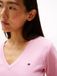 Tommy Hilfiger Dames T-shirt XXS Katoen Korte mouw Roze