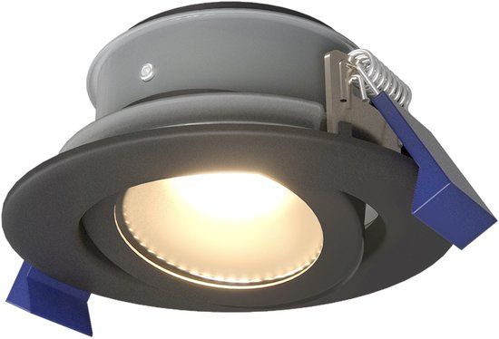 HOFTRONIC Lima LED inbouwspot - Zwart - Rond - Kantelbaar - IP65 - 4W - 345Lm - 4000K