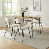 en.casa Eetkamerstoel Köma set van 4 beige en zwart