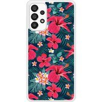 Samsung Bedrukt siliconen hoesje compatibel met Galaxy A53 5G Hibiscus Fuchsia