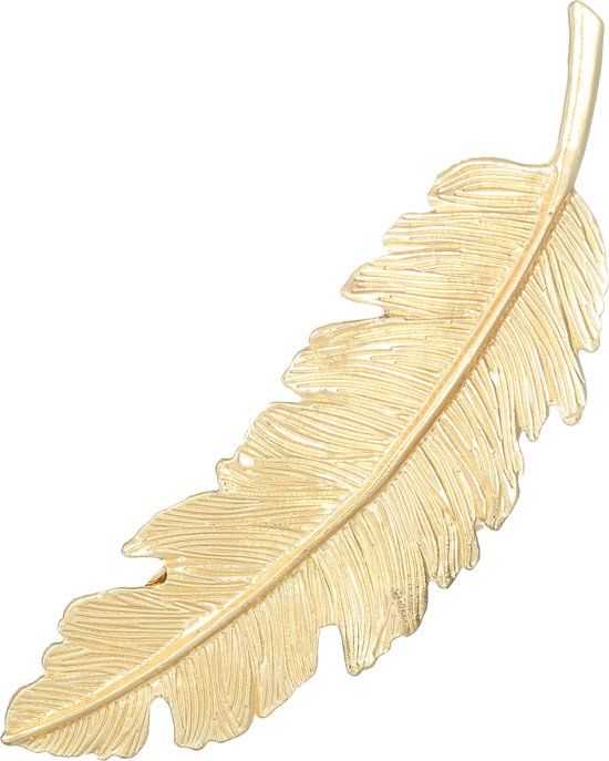 Emilie collection Haarspeld Goudkleurig Veer - Haarclip - RVS