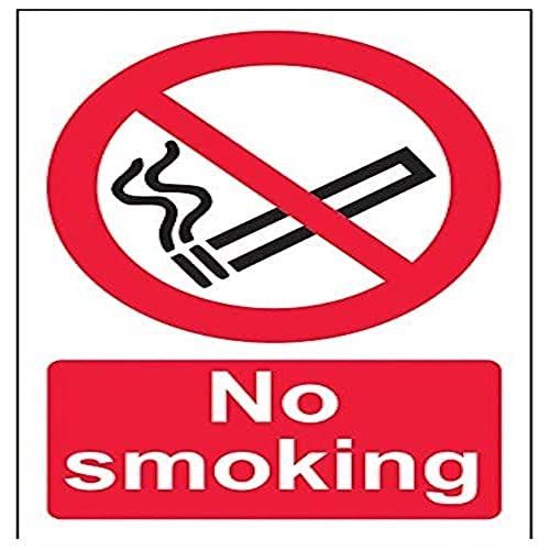 VSafety No Smoking Prohibition Sign - 100mm x 150mm - Self-Adhesive Vinyl