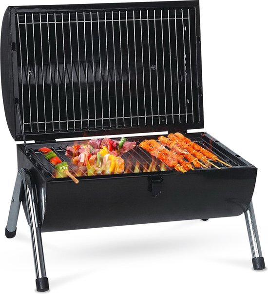 MaxxGarden BBQ - Houtskool Barbecue - Smoker Barbecue - Grilloppervlak (LxB) 38 x 52 cm - Met Dubbel Grill Vlak - Zwart