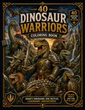 40 DINOSAUR WARRIORS: Dinosaur Coloring Book for Kids, Teens & Dino Fans