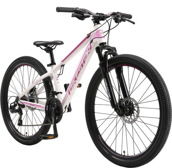 Bikestar 26 inch Hardtail MTB - 21 Speed - White/Pink
