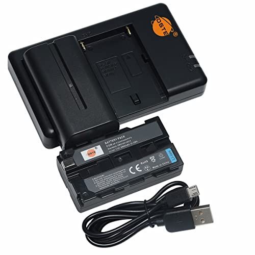 DSTE 2STKS NP-F330 NP-F550 NP-F570 (2900mAh/7.4V) batterijlader compatibel voor Sony NP-F970, F750, F770, F960, F530, CCD-SC55, TR910, TR917, mobiele telefoon cams, Neewer, Nanguang CN-160, CN-216, CN-126 Camera LED Licht