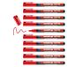 edding 370 permanent marker - rood - 10 stiften - fijne ronde punt 1 mm - watervast, sneldrogend - multi-marker, universele stift - voor karton, kunststof, hout, metaal, glas, steen, linnen
