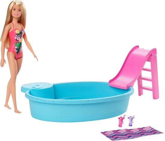 Barbie Zwembad met Pop - 3+ jaar - Kunststof - 0.46 kg