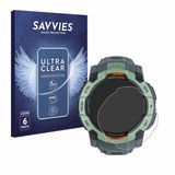Savvies Screenprotector voor Garmin Instinct 3 AMOLED / Solar (45 mm) - Folie Beschermfolie transparant 6 Stuks
