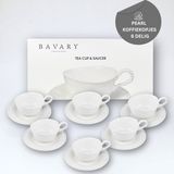 OZ Home Bavary Collection Pearl Koffiekopjes - 12-delig - 200 ml - Wit Porselein
