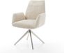 DELIFE Gestoffeerde stoel Zoa-Flex kruisframe breed roestvrij staal koord beige pocketveer kern