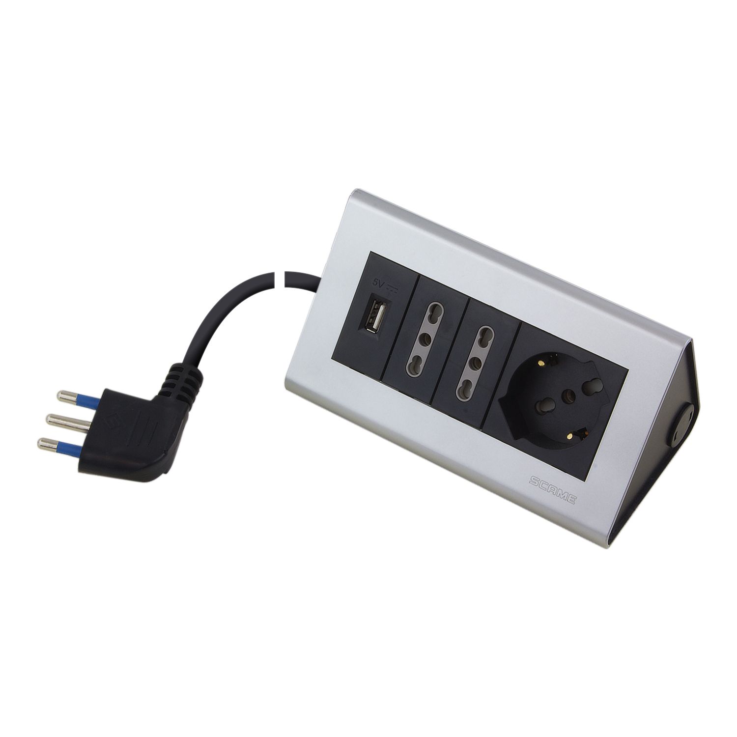 Poly Pool PP2594.2 Stekkerdoos - Zwart/Grijs - 2m - 1 USB