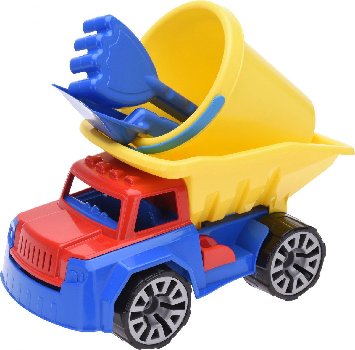 Zandtruck 4-delig Rood/Blauw/Geel - 2022 Model