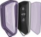 kwmobile coque de clé de voiture pour clé de voiture VW Golf 8 à 3 boutons - Boîtier de clé de voiture en TPU - Violet transparent / transparent