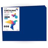 Cartulina m-office Cartulina de Colores, Cartulina Grande 50x65cm Colores Claros e Intensos, Cartulinas Colores 180gr para Manualidades, Diseños Creativos y Proyectos de Arte (x25 hojas, azul oscuro)