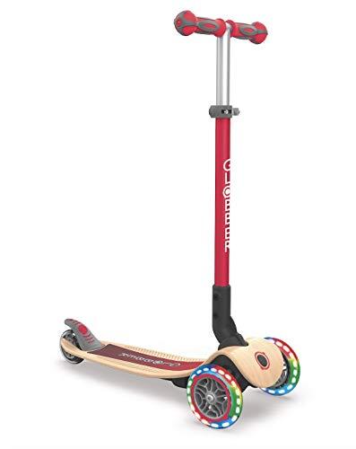 Globber Scooter Glober 3 wielen Primo inklapbaar Wood Lights New Red