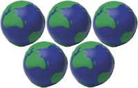 Merkloos / Sans marque Giving Europe B.V. 10x Anti-stress bal - Wereldbol - 6,5 cm - PU Schuim - Knijp Stressbal