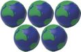 Merkloos / Sans marque Giving Europe B.V. 10x Anti-stress bal - Wereldbol - 6,5 cm - PU Schuim - Knijp Stressbal