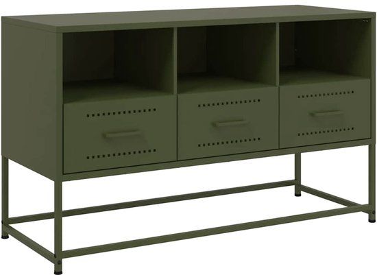 vidaXL TV meubel & entertainment center, staal, groen, 1005x390x605 mm