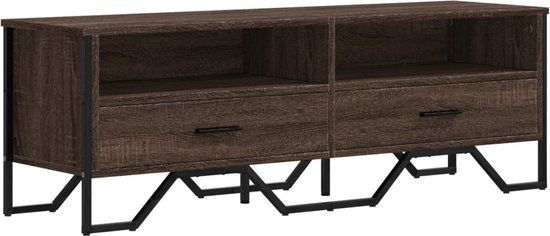 vidaXL Tv-meubel 122x34x41 cm bewerkt hout bruin eikenkleurig