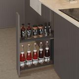 Menage Confort - Flessenhouder zijdelingse geleiders voor meubels met een buitenbreedte van 200 mm, staal antraciet/melamine antraciet