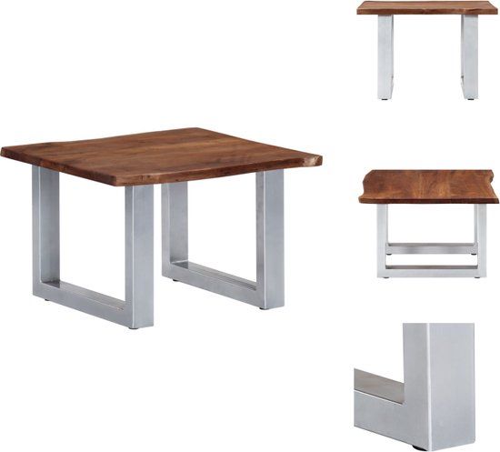 vidaXL Salontafel met natuurlijke randen 60x60x40 cm acaciahout