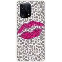Oppo Bedrukt siliconen hoesje compatibel met Oppo Find X5 baiser leopard