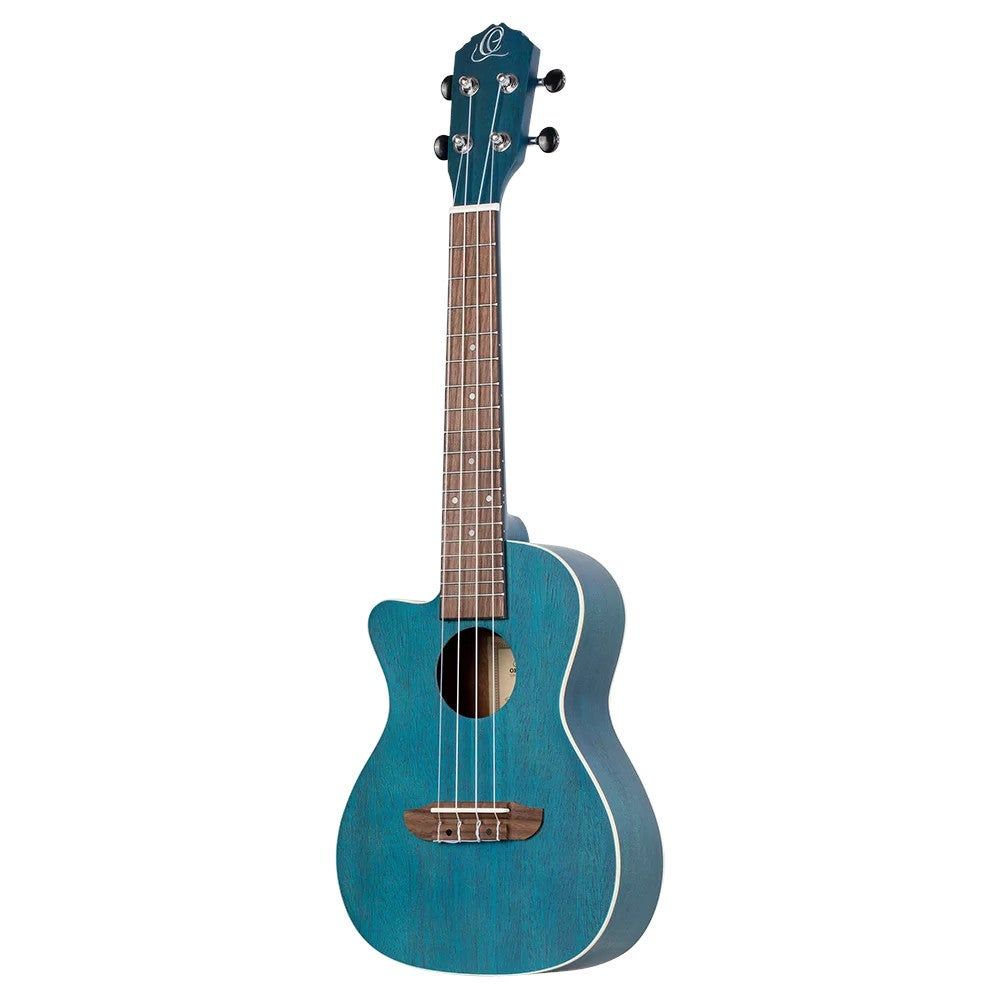 Ortega RUOCEAN-CE-L Earth Series Concert Ukulele - Ocean Blue - Left-Handed - Electro-Acoustic