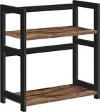 Songmics 2-Laags Kruidenrek Keuken & Badkamer - Organizer Tafelblad - Bruin/Zwart - Hout/Staal