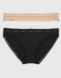 Calvin Klein dames bikini (3-pack) - heupslip - wit - zwart - beige