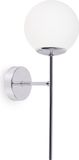 SIENA CHROOM wandlamp - 1 platte, witte lampenkap - E14 fitting