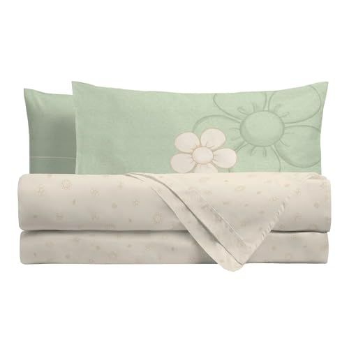 THUN Beddengoedset met kussensloop, groen, lijn Iconic Elegance, 100% katoen, 1/2 diepte