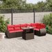 Maison Exclusive - 7-delige loungeset voor de tuin met kussens, bruin, van polyrotan